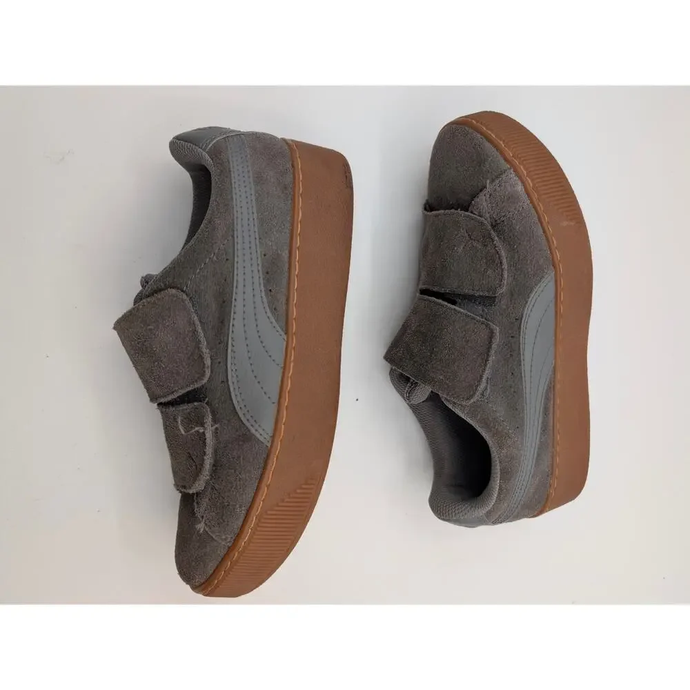 PUMA Women's Vikky Platform Velcro Sneaker Suede Size 7.5